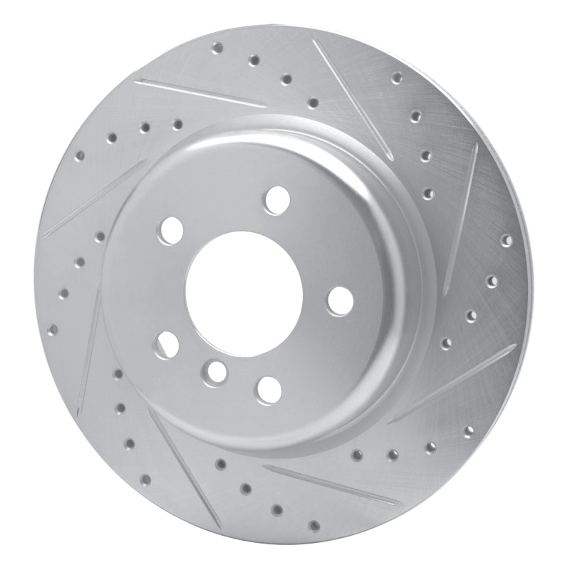 R1 11-16 BMW 528I Rear Right Drilled & Slotted Silver Brake Rotor-Brake Rotors - Slot & Drilled-Grocery Getter Performance