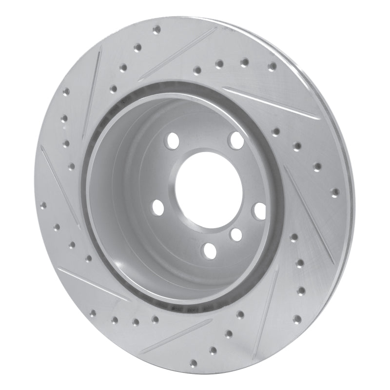 R1 11-16 BMW 528I Rear Right Drilled & Slotted Silver Brake Rotor-Brake Rotors - Slot & Drilled-Grocery Getter Performance