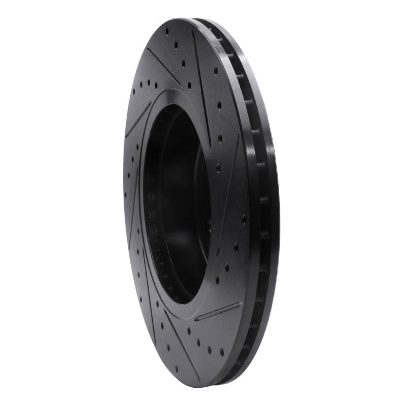 R1 11-16 BMW 528I xDrive Front Left Drilled & Slotted Black Brake Rotor-Brake Rotors - Slot & Drilled-Grocery Getter Performance