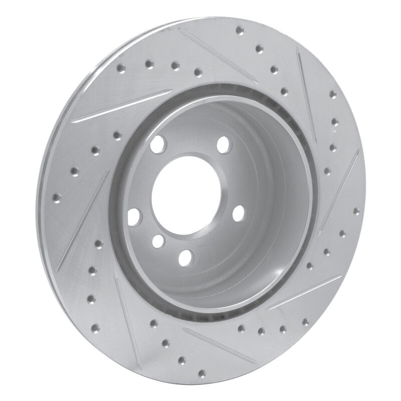 R1 11-16 BMW 528I xDrive Rear Left Drilled & Slotted Silver Brake Rotor-Brake Rotors - Slot & Drilled-Grocery Getter Performance