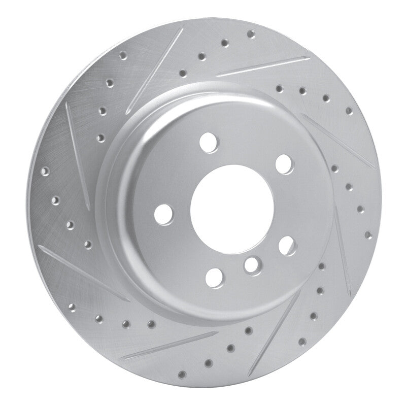 R1 11-16 BMW 528I xDrive Rear Left Drilled & Slotted Silver Brake Rotor-Brake Rotors - Slot & Drilled-Grocery Getter Performance
