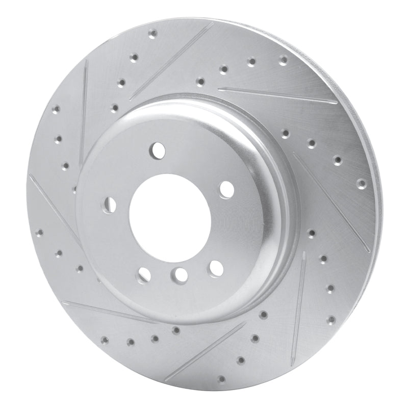 R1 11-16 BMW Z4 Front Left Drilled & Slotted Silver Brake Rotor-Brake Rotors - Slot & Drilled-Grocery Getter Performance