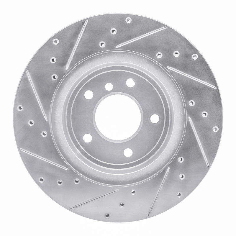 R1 11-16 BMW Z4 Rear Right Drilled & Slotted Silver Brake Rotor-Brake Rotors - Slot & Drilled-Grocery Getter Performance