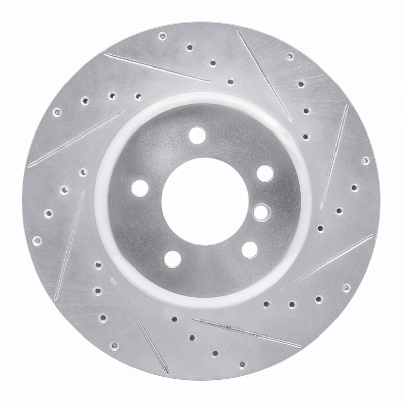 R1 11-16 BMW Z4 Rear Right Drilled & Slotted Silver Brake Rotor-Brake Rotors - Slot & Drilled-Grocery Getter Performance
