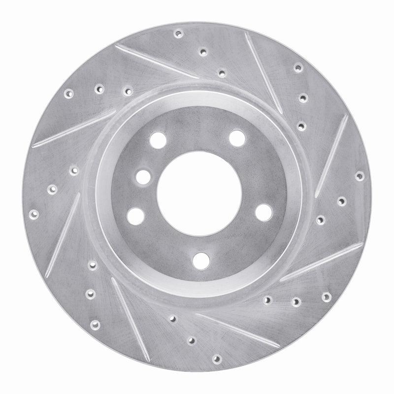 R1 11-16 BMW Z4 Rear Right Drilled & Slotted Silver Brake Rotor-Brake Rotors - Slot & Drilled-Grocery Getter Performance