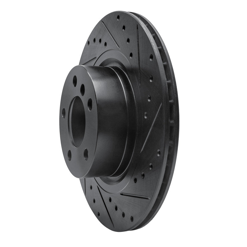 R1 11-18 BMW X3 Rear Right Drilled & Slotted Black Brake Rotor-Brake Rotors - Slot & Drilled-Grocery Getter Performance
