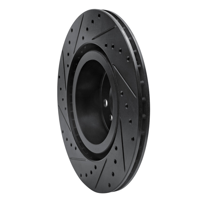 R1 11-18 BMW X3 Rear Right Drilled & Slotted Black Brake Rotor-Brake Rotors - Slot & Drilled-Grocery Getter Performance