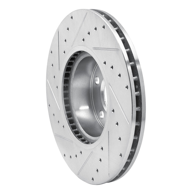 R1 11-18 BMW X4 Front Right Drilled & Slotted Silver Brake Rotor-Brake Rotors - Slot & Drilled-Grocery Getter Performance