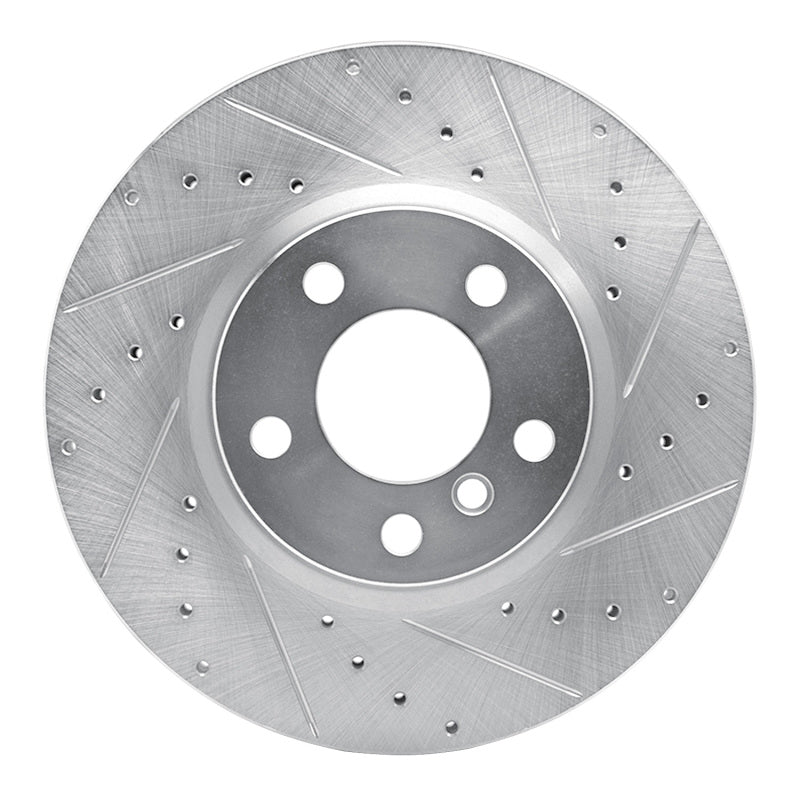 R1 11-18 BMW X4 Front Right Drilled & Slotted Silver Brake Rotor-Brake Rotors - Slot & Drilled-Grocery Getter Performance