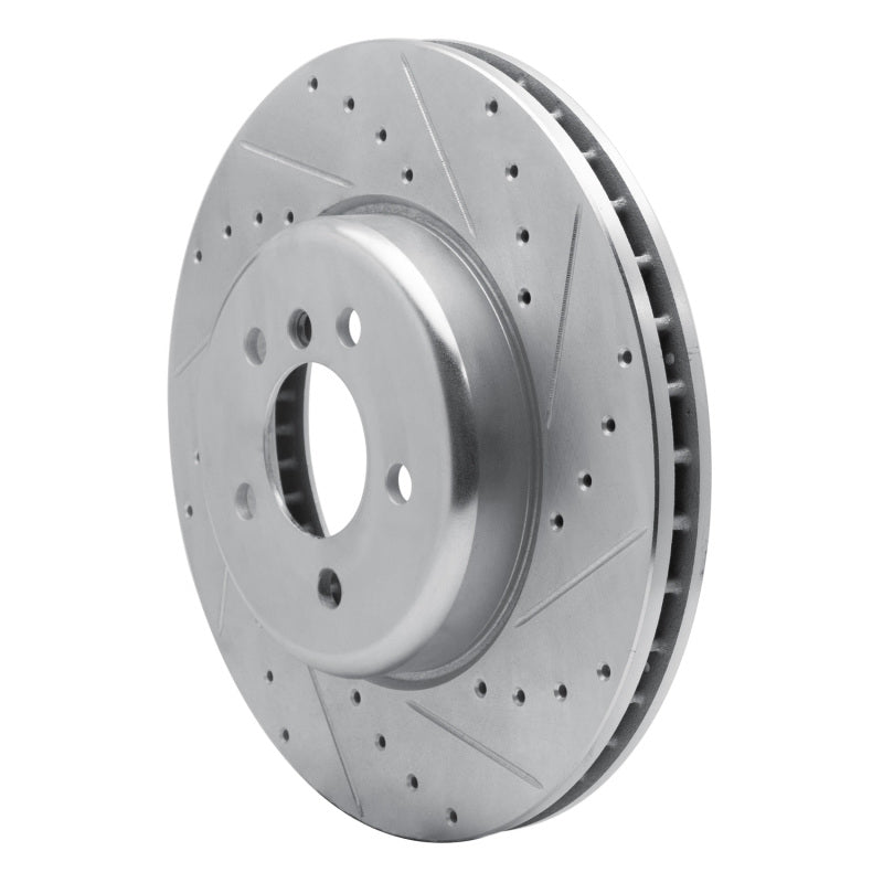 R1 11-19 BMW 640I Gran Coupe Front Right Drilled & Slotted Silver Brake Rotor-Brake Rotors - Slot & Drilled-Grocery Getter Performance