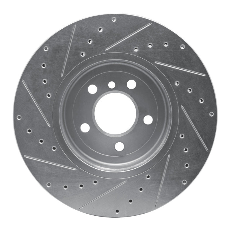 R1 11-19 BMW 640I Gran Coupe Front Right Drilled & Slotted Silver Brake Rotor-Brake Rotors - Slot & Drilled-Grocery Getter Performance