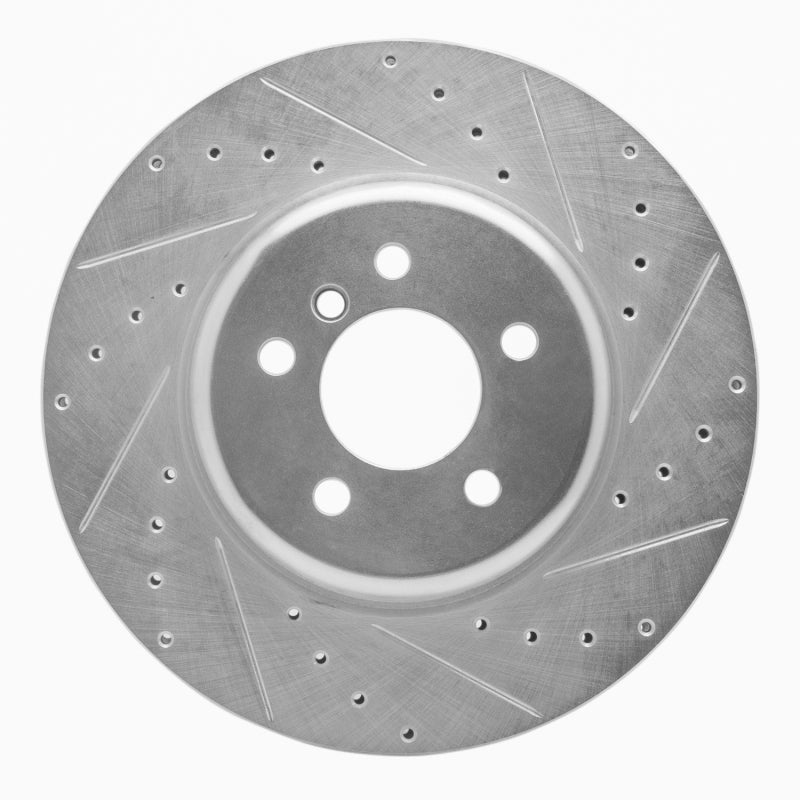 R1 11-19 BMW 640I Gran Coupe Front Right Drilled & Slotted Silver Brake Rotor-Brake Rotors - Slot & Drilled-Grocery Getter Performance