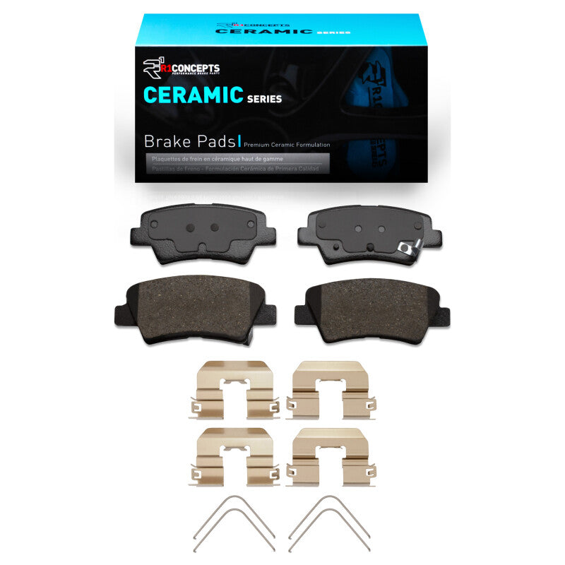 R1 11-25 Dodge Attitude (Mexico) Rear Ceramic Brake Pads & Hardware Kit-Brake Pads - OE-Grocery Getter Performance