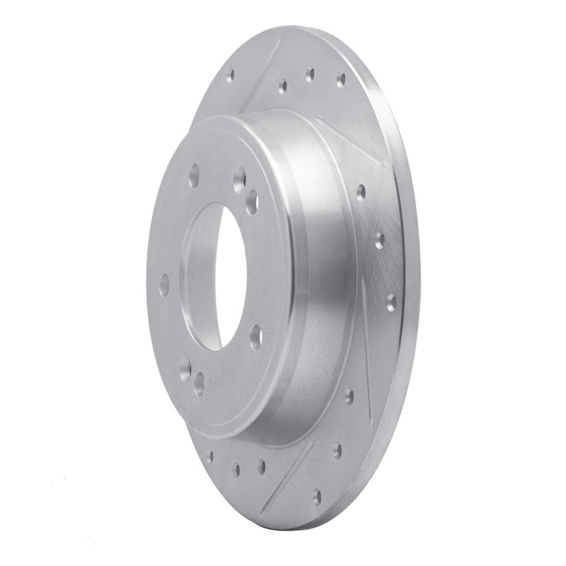 R1 11-25 Hyundai Elantra Coupe Rear Left Drilled & Slotted Silver Brake Rotor-Brake Rotors - Slot & Drilled-Grocery Getter Performance