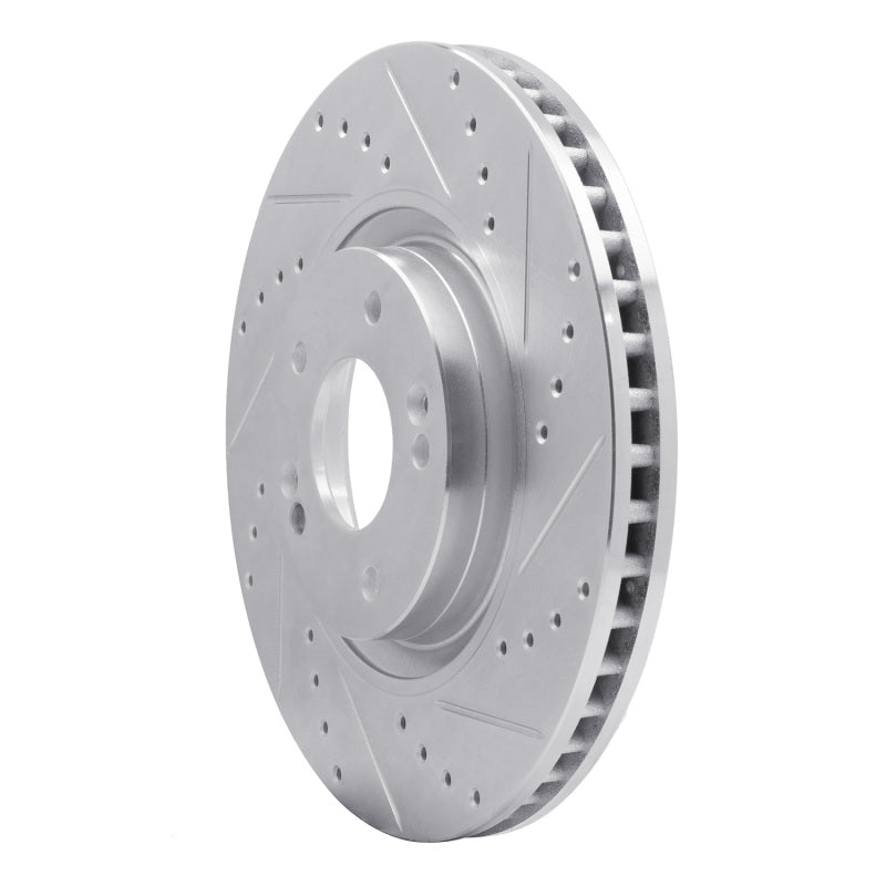 R1 11-25 Hyundai SONATA Front Right Drilled & Slotted Silver Brake Rotor-Brake Rotors - Slot & Drilled-Grocery Getter Performance