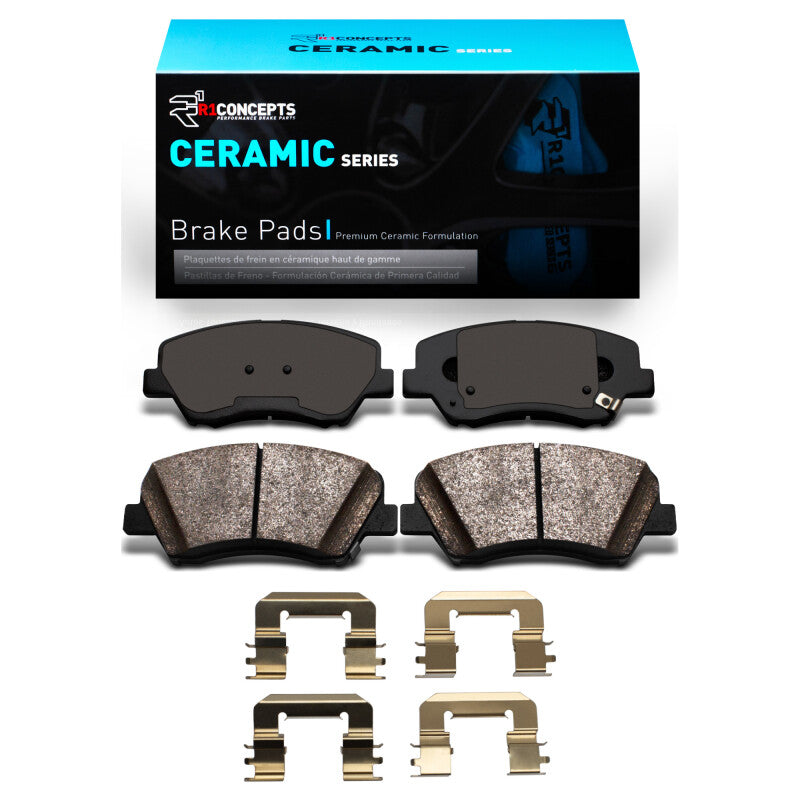 R1 12-16 Hyundai Elantra GT Front Ceramic Brake Pads & Hardware Kit-Brake Pads - OE-Grocery Getter Performance