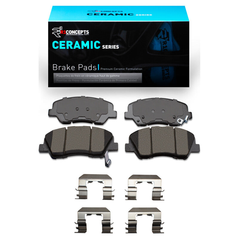 R1 12-17 Dodge Attitude (Mexico) Front Ceramic Brake Pads & Hardware Kit-Brake Pads - OE-Grocery Getter Performance