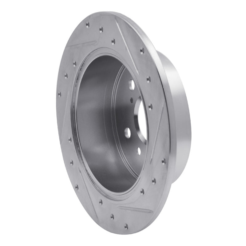 R1 12-18 Lexus ES300H Rear Left Drilled & Slotted Silver Brake Rotor-Brake Rotors - Slot & Drilled-Grocery Getter Performance