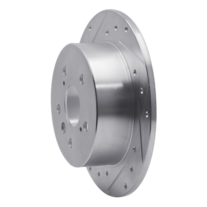 R1 12-18 Lexus ES300H Rear Left Drilled & Slotted Silver Brake Rotor-Brake Rotors - Slot & Drilled-Grocery Getter Performance