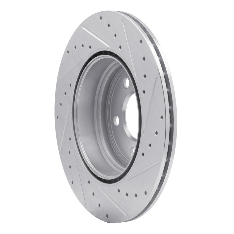 R1 12-20 BMW 340I Rear Left Drilled & Slotted Silver Brake Rotor-Brake Rotors - Slot & Drilled-Grocery Getter Performance