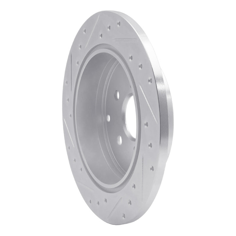 R1 12-20 Toyota Prius V Rear Right Drilled & Slotted Silver Brake Rotor-Brake Rotors - Slot & Drilled-Grocery Getter Performance