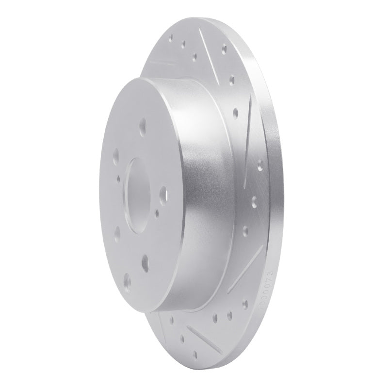 R1 12-20 Toyota Prius V Rear Right Drilled & Slotted Silver Brake Rotor-Brake Rotors - Slot & Drilled-Grocery Getter Performance