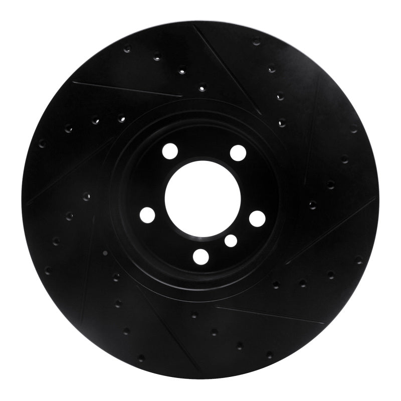 R1 12-21 BMW 228I Front Left Drilled & Slotted Black Brake Rotor-Brake Rotors - Slot & Drilled-Grocery Getter Performance