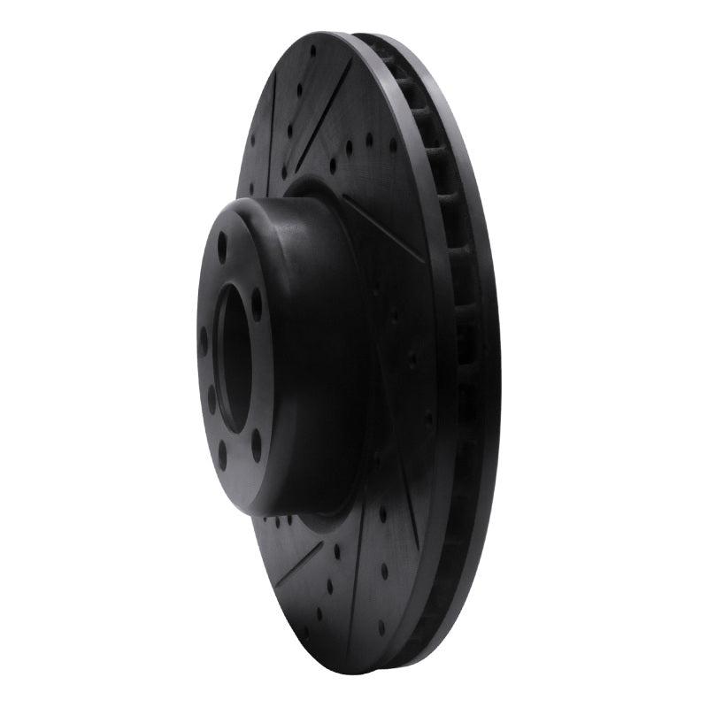 R1 12-21 BMW 228I Front Left Drilled & Slotted Black Brake Rotor-Brake Rotors - Slot & Drilled-Grocery Getter Performance