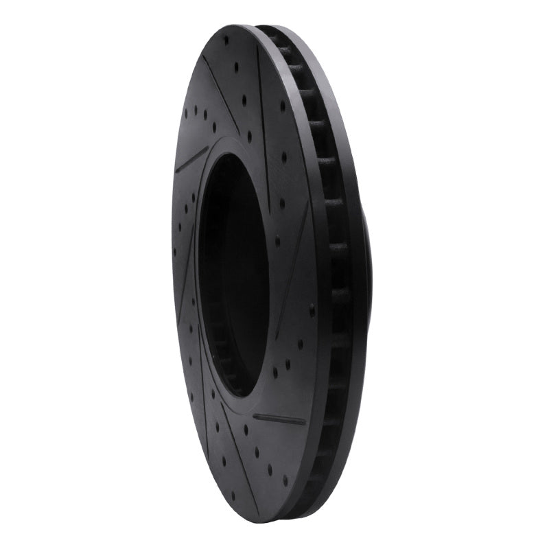 R1 12-21 BMW 228I Front Left Drilled & Slotted Black Brake Rotor-Brake Rotors - Slot & Drilled-Grocery Getter Performance