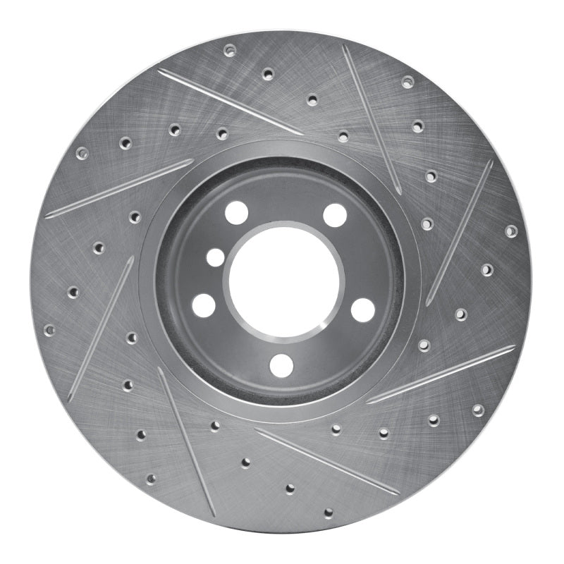 R1 12-21 BMW 228I Front Left Drilled & Slotted Silver Brake Rotor-Brake Rotors - Slot & Drilled-Grocery Getter Performance