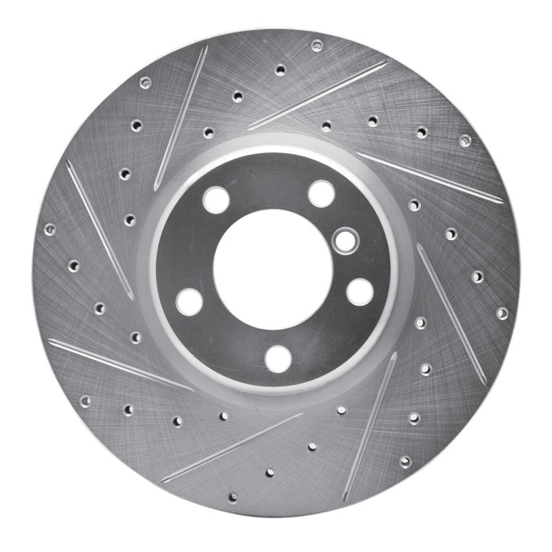 R1 12-21 BMW 228I Front Left Drilled & Slotted Silver Brake Rotor-Brake Rotors - Slot & Drilled-Grocery Getter Performance