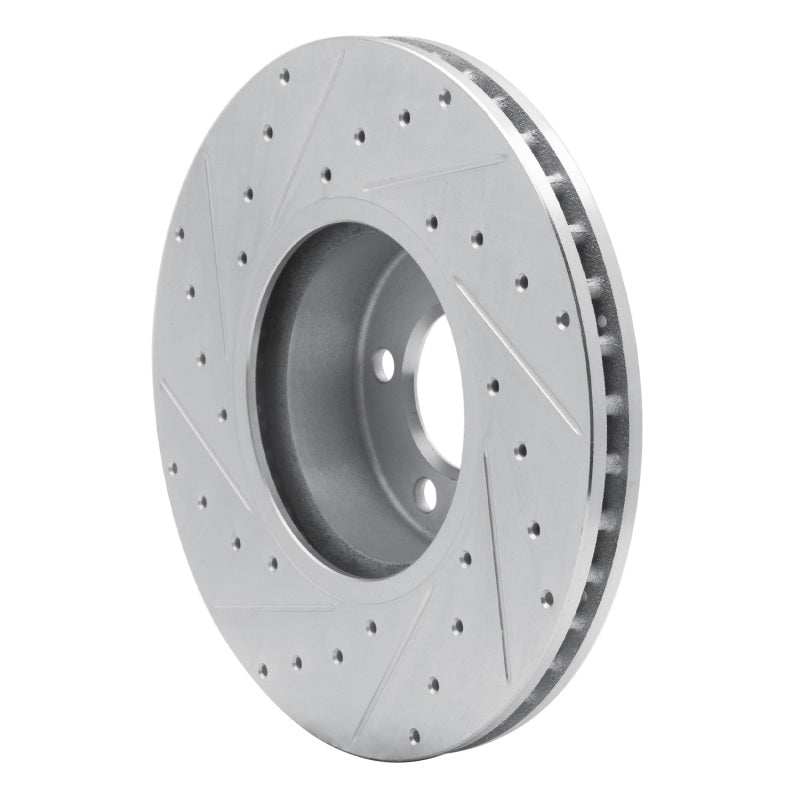 R1 12-21 BMW 340I xDrive Front Right Drilled & Slotted Silver Brake Rotor-Brake Rotors - Slot & Drilled-Grocery Getter Performance