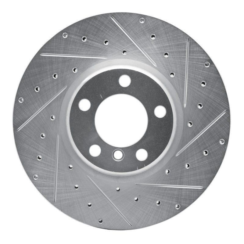 R1 12-21 BMW 340I xDrive Front Right Drilled & Slotted Silver Brake Rotor-Brake Rotors - Slot & Drilled-Grocery Getter Performance