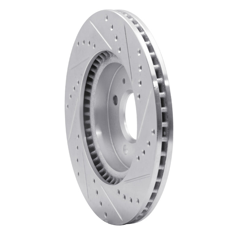 R1 12-23 Hyundai ACCENT Front Left Drilled & Slotted Silver Brake Rotor-Brake Rotors - Slot & Drilled-Grocery Getter Performance