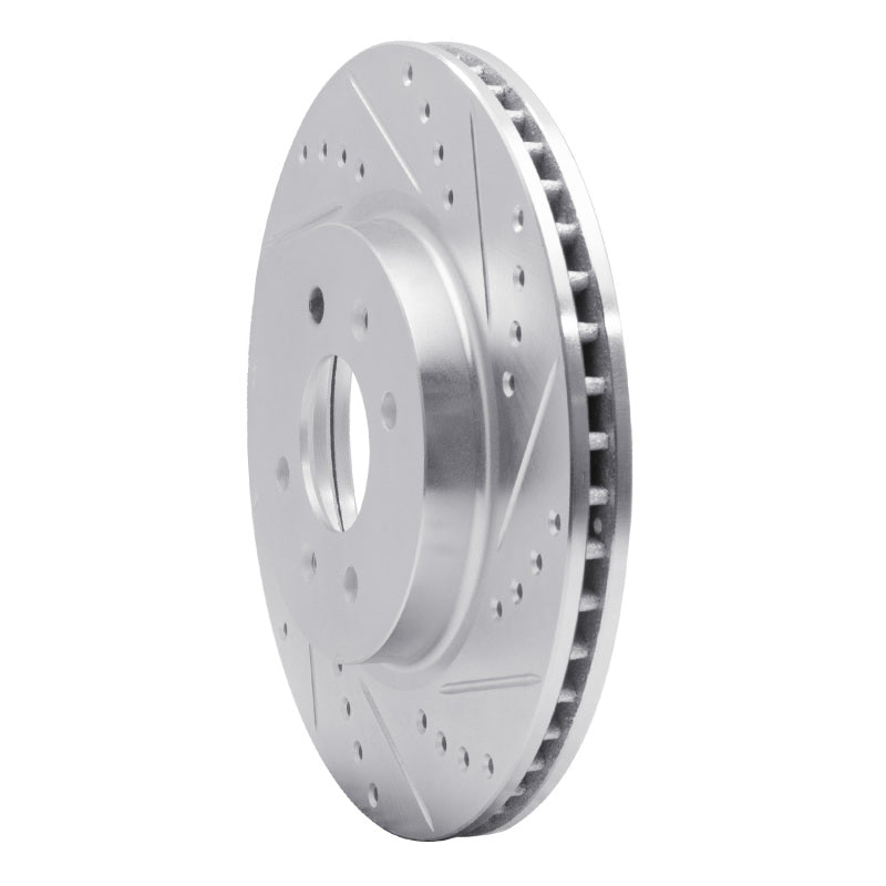 R1 12-23 Hyundai ACCENT Front Right Drilled & Slotted Silver Brake Rotor-Brake Rotors - Slot & Drilled-Grocery Getter Performance