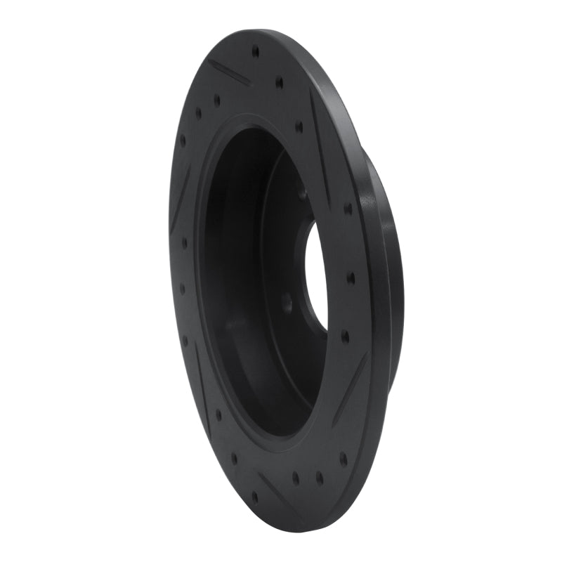 R1 12-25 Dodge Attitude (Mexico) Rear Left Drilled & Slotted Black Brake Rotor-Brake Rotors - Slot & Drilled-Grocery Getter Performance