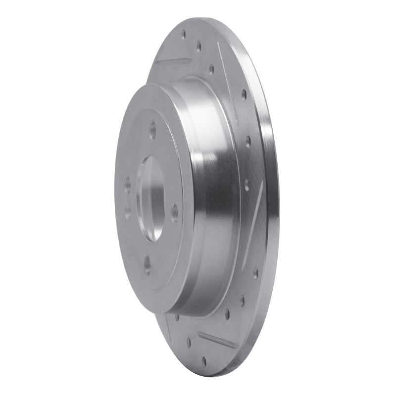 R1 12-25 Dodge Attitude (Mexico) Rear Right Drilled & Slotted Silver Brake Rotor-Brake Rotors - Slot & Drilled-Grocery Getter Performance