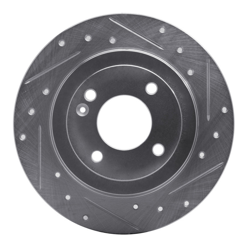 R1 12-25 Dodge Attitude (Mexico) Rear Right Drilled & Slotted Silver Brake Rotor-Brake Rotors - Slot & Drilled-Grocery Getter Performance