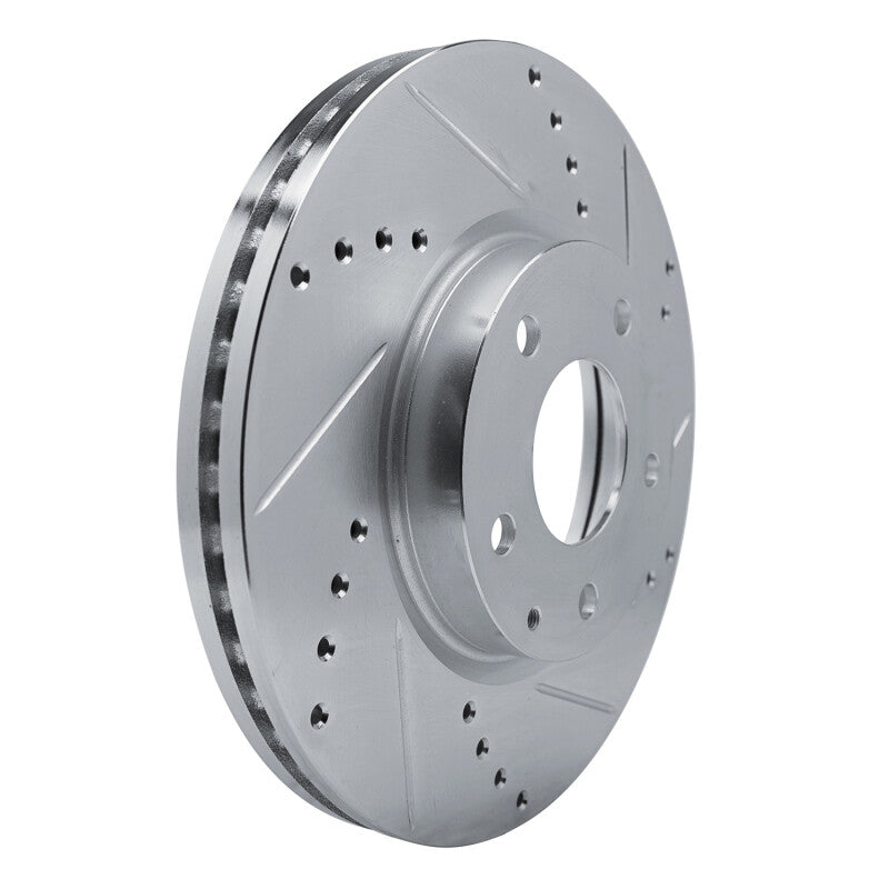 R1 13-19 Mazda CX-5 Front Right Drilled & Slotted Silver Brake Rotor-Brake Rotors - Slot & Drilled-Grocery Getter Performance
