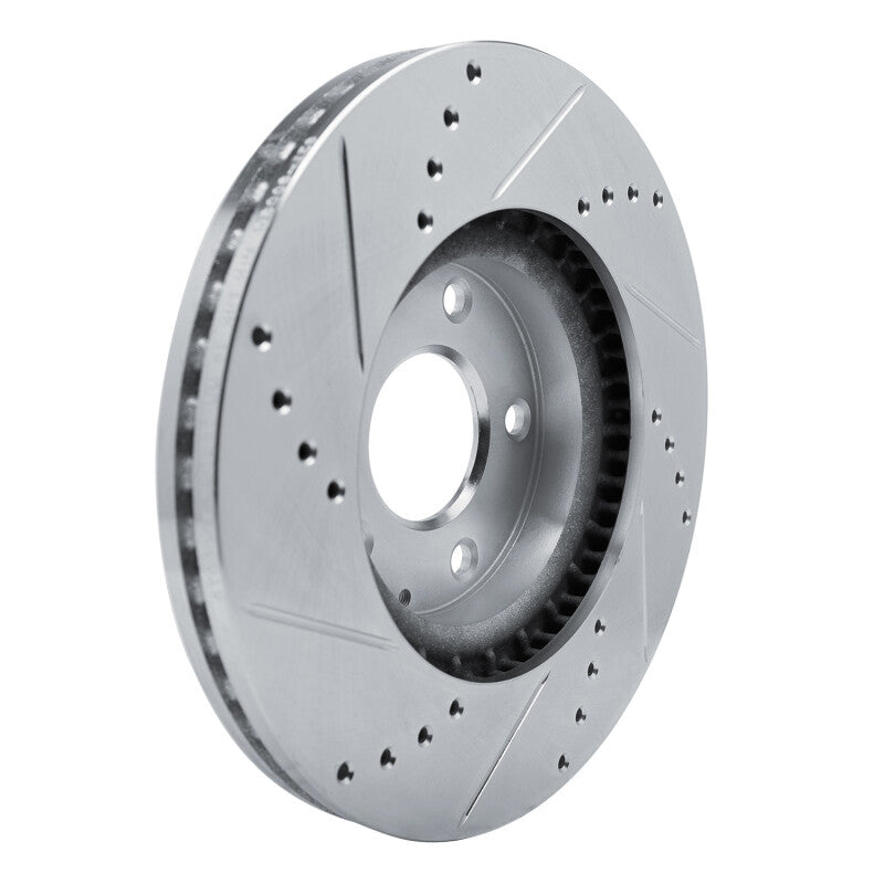 R1 13-19 Mazda CX-5 Front Right Drilled & Slotted Silver Brake Rotor-Brake Rotors - Slot & Drilled-Grocery Getter Performance