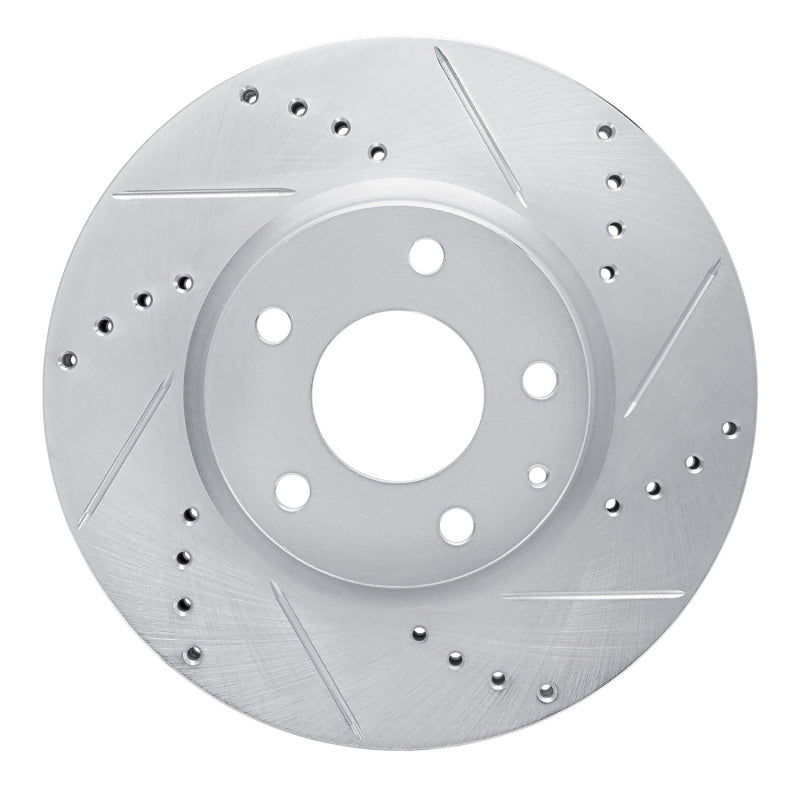 R1 13-19 Mazda CX-5 Front Right Drilled & Slotted Silver Brake Rotor-Brake Rotors - Slot & Drilled-Grocery Getter Performance