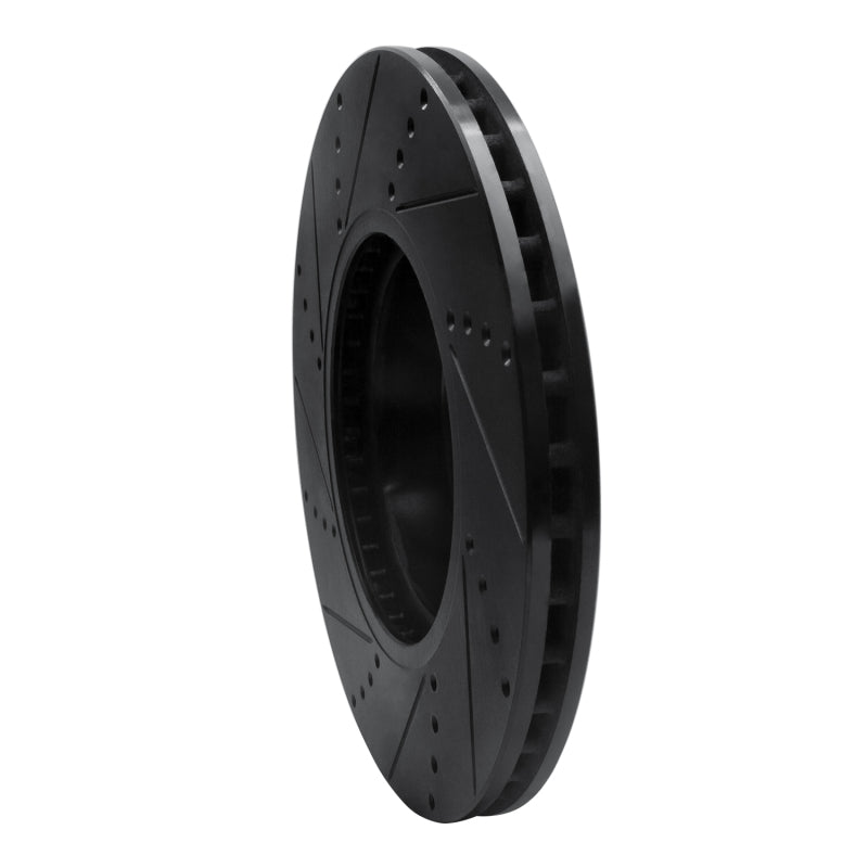 R1 13-20 BMW 440I Coupe Front Right Drilled & Slotted Black Brake Rotor-Brake Rotors - Slot & Drilled-Grocery Getter Performance