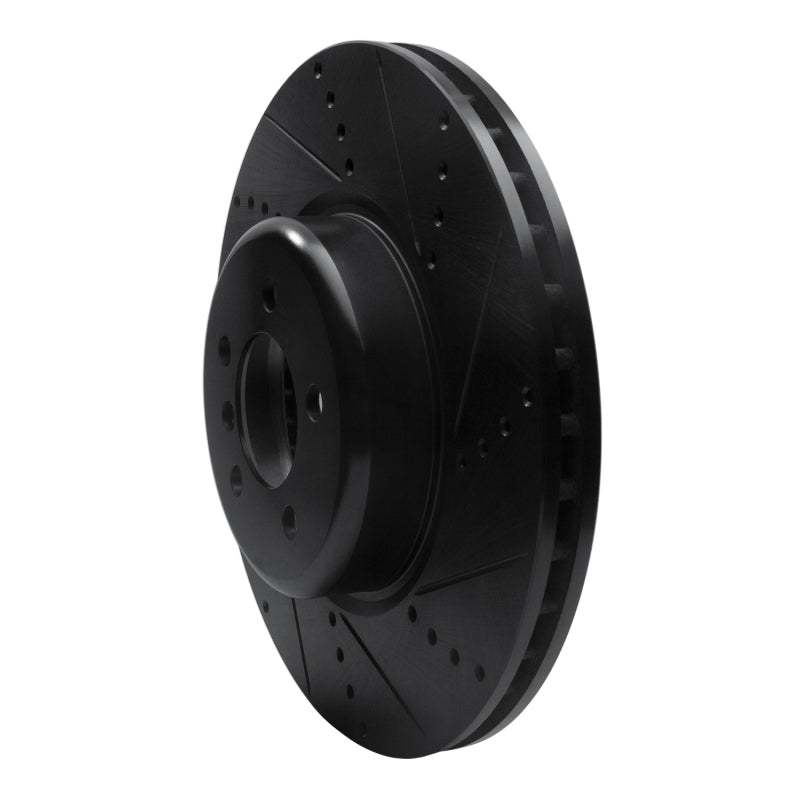 R1 13-20 BMW 440I Coupe Front Right Drilled & Slotted Black Brake Rotor-Brake Rotors - Slot & Drilled-Grocery Getter Performance
