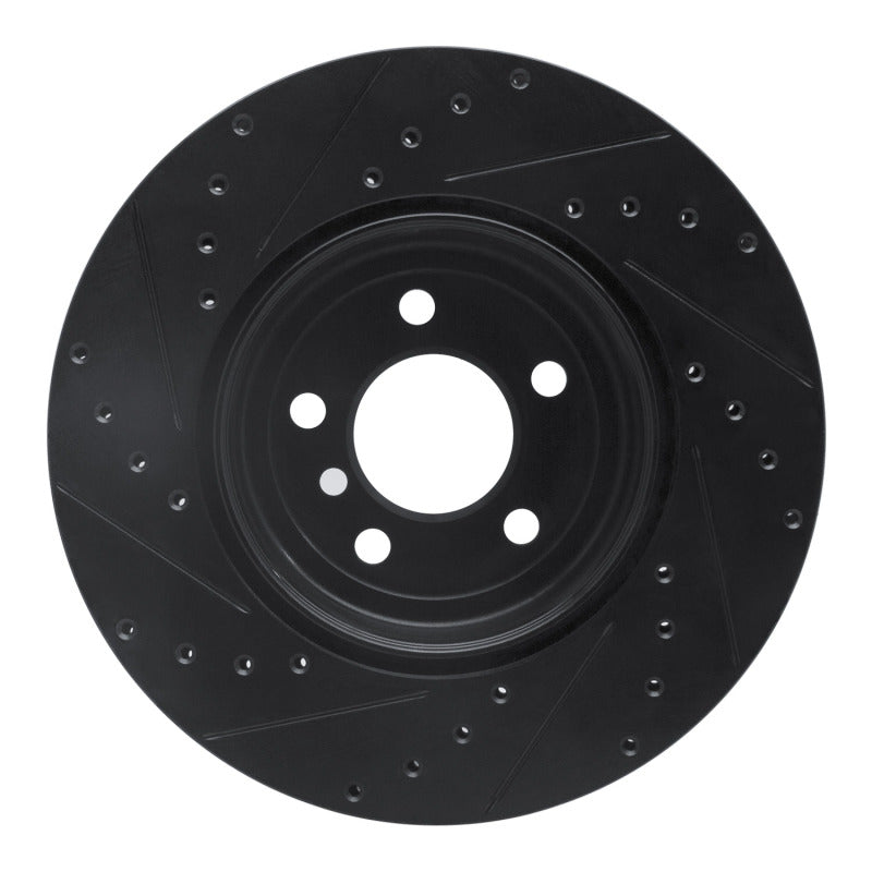 R1 13-21 BMW 428I xDrive Coupe & Convertible Rear Right Drilled & Slotted Black Brake Rotor-Brake Rotors - Slot & Drilled-Grocery Getter Performance
