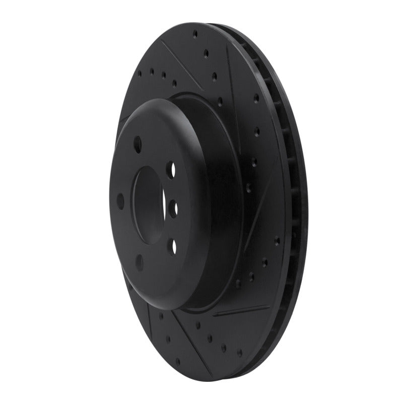 R1 13-21 BMW 428I xDrive Coupe & Convertible Rear Right Drilled & Slotted Black Brake Rotor-Brake Rotors - Slot & Drilled-Grocery Getter Performance