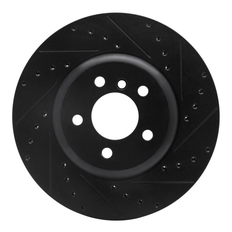 R1 13-21 BMW 428I xDrive Coupe & Convertible Rear Right Drilled & Slotted Black Brake Rotor-Brake Rotors - Slot & Drilled-Grocery Getter Performance