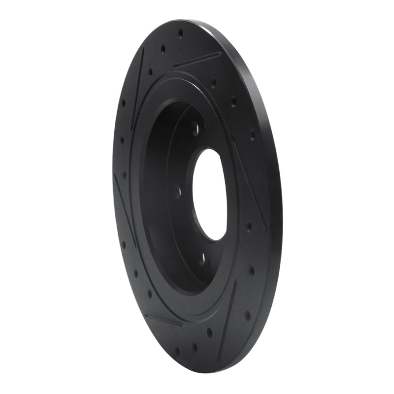 R1 13-25 Hyundai Elantra GT Rear Right Drilled & Slotted Black Brake Rotor-Brake Rotors - Slot & Drilled-Grocery Getter Performance