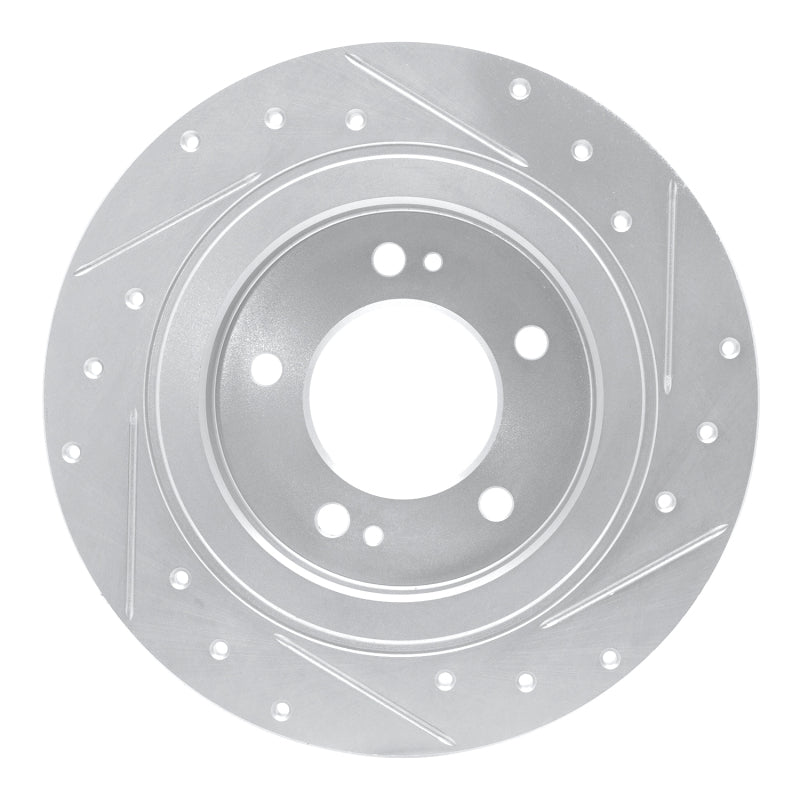 R1 13-25 Hyundai SONATA Rear Left Drilled & Slotted Silver Brake Rotor-Brake Rotors - Slot & Drilled-Grocery Getter Performance