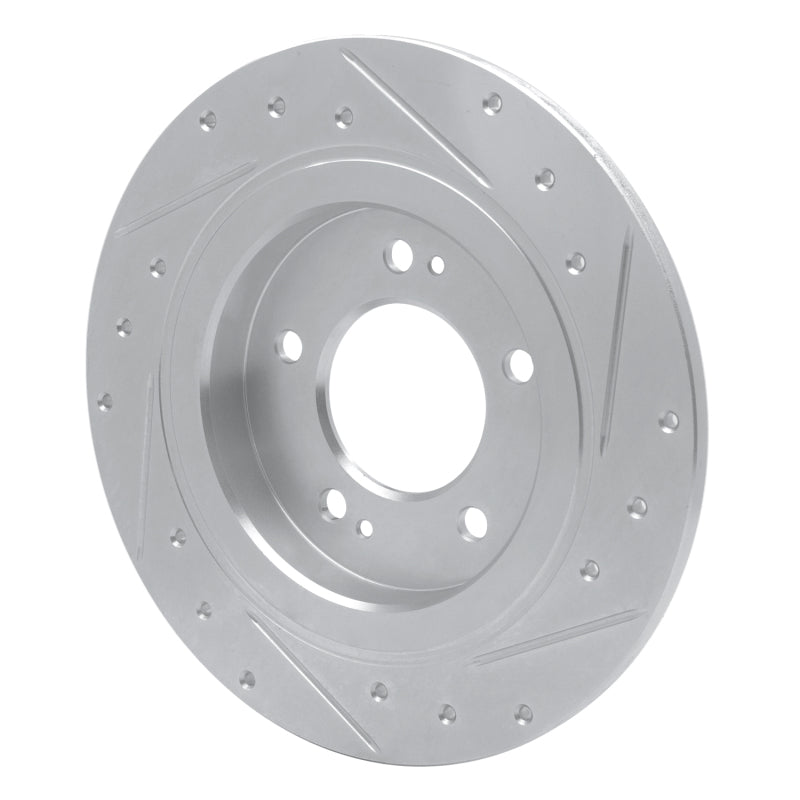 R1 13-25 Hyundai SONATA Rear Left Drilled & Slotted Silver Brake Rotor-Brake Rotors - Slot & Drilled-Grocery Getter Performance