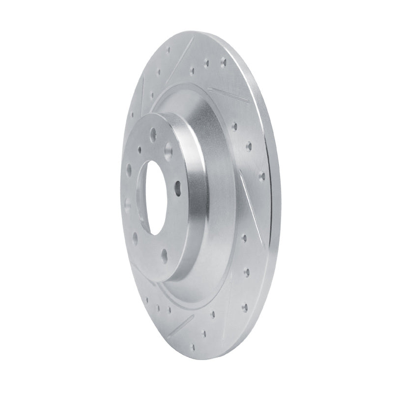 R1 13-25 Mazda CX-30 Rear Left Drilled & Slotted Silver Brake Rotor-Brake Rotors - Slot & Drilled-Grocery Getter Performance